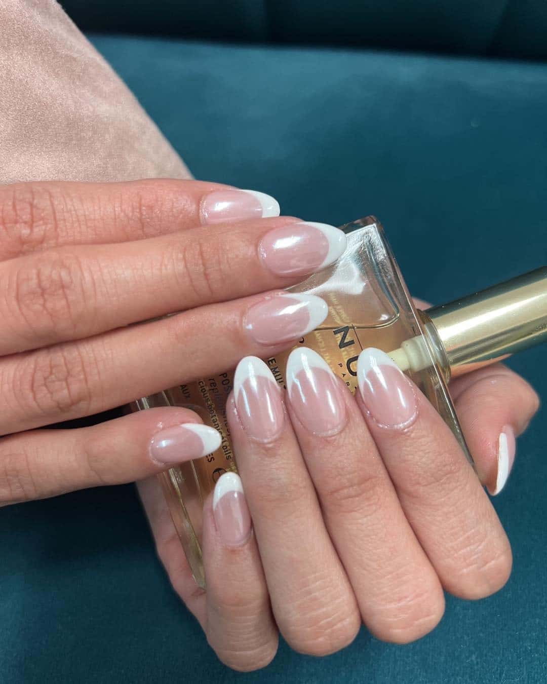 12. Classic Whisper French – White Tip Perfection - rounded nail ideas