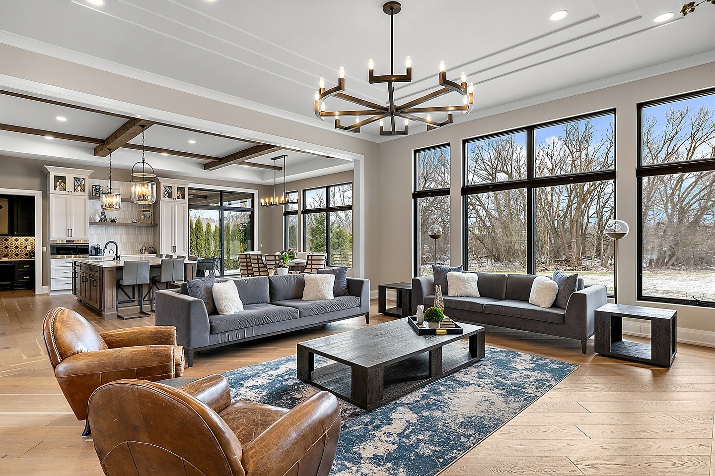 3. Rustic Modern Harmony - open concept living room ideas