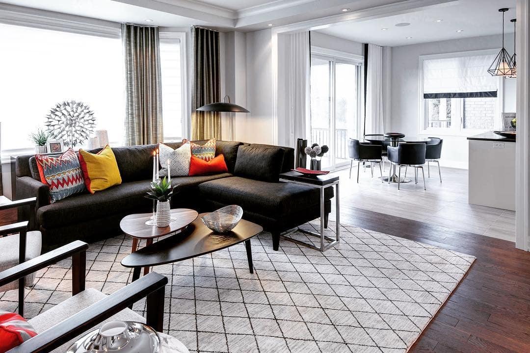 6. Bold Mid-Century Energy - open concept living room ideas