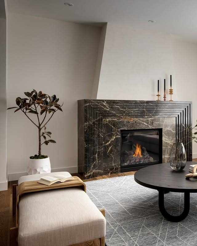 6. Refined Modern Classic - fireplace living room ideas