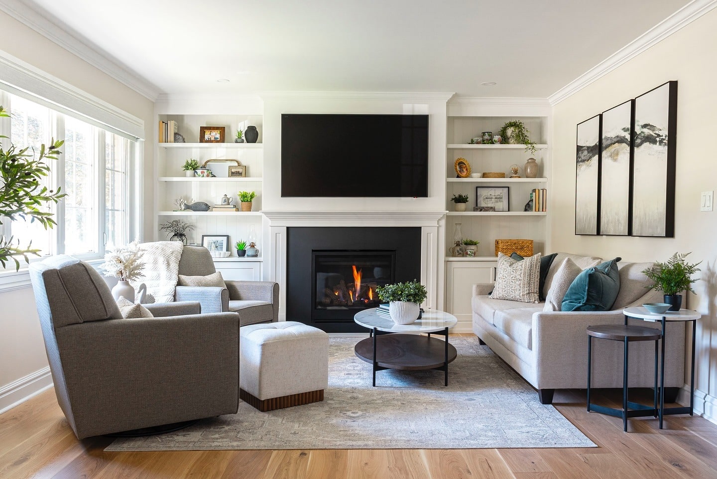 9. Classic Family Comfort - fireplace living room ideas