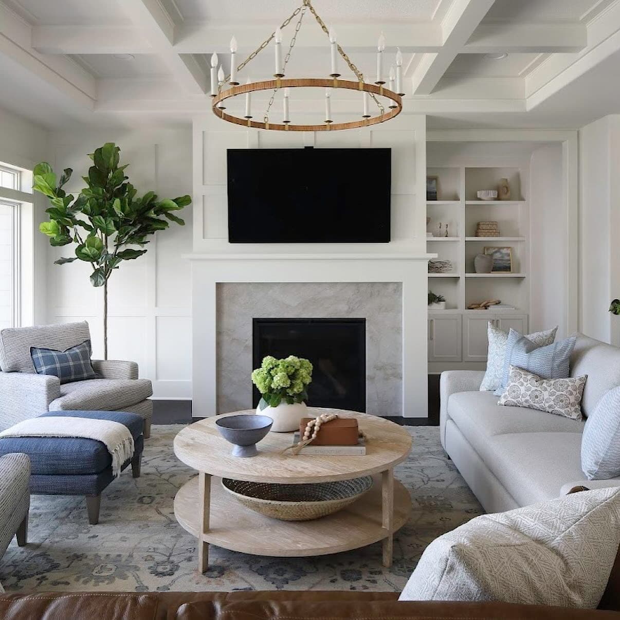 15. Transitional Comfort in Soft Neutrals - fireplace living room ideas