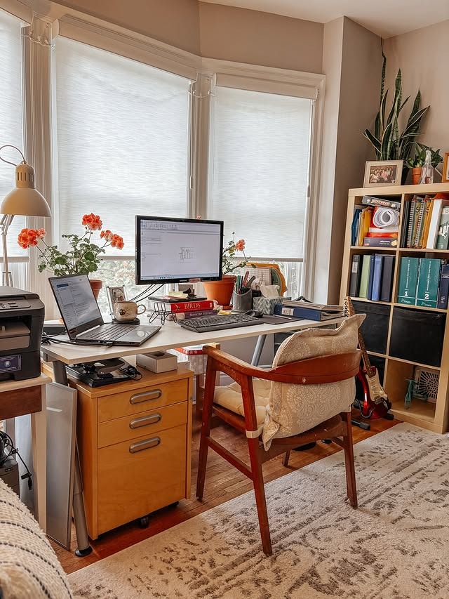 20. Eclectic Comfort with a Creative Touch - guest bedroom office ideas