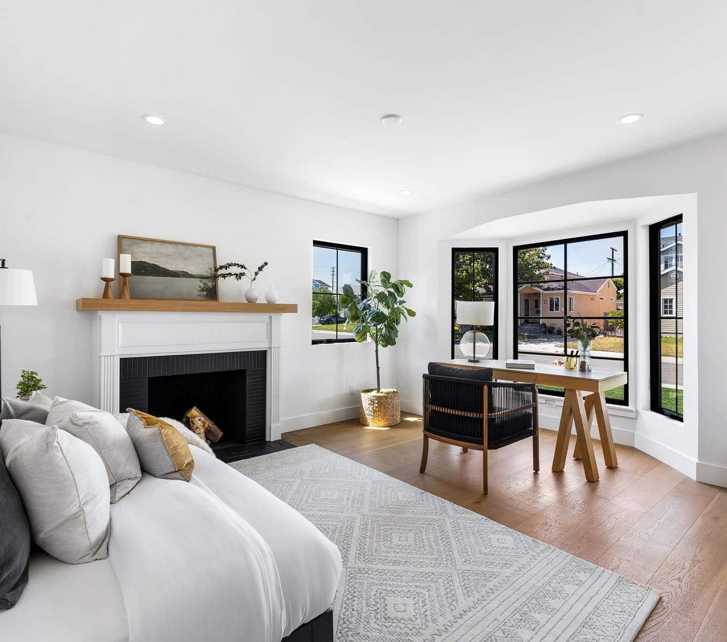 22. Soft Contrast with Elegant Neutrals - guest bedroom office ideas