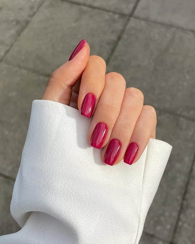 4. Raspberry Cream Shine - short spring nail ideas