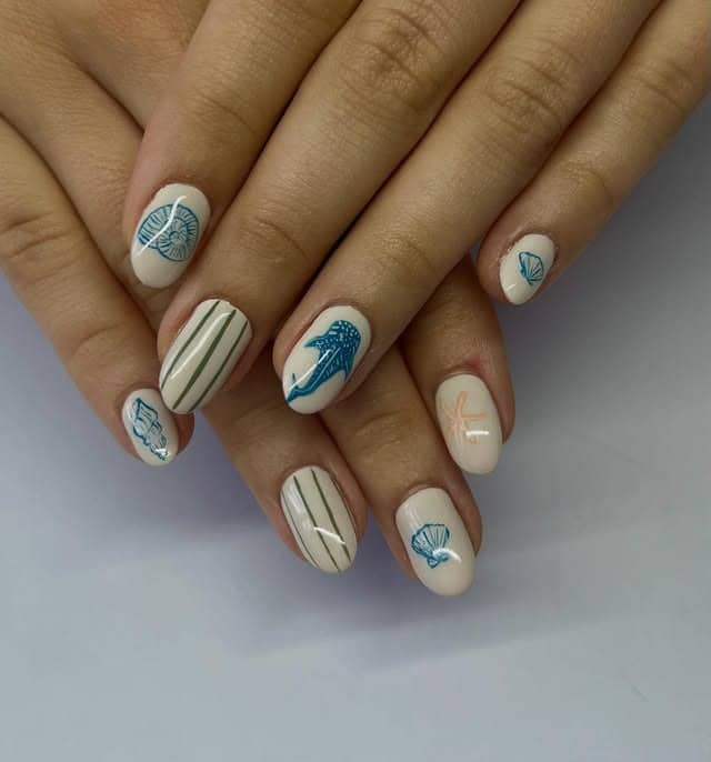 5. Coastal Simplicity - simple beach nail ideas