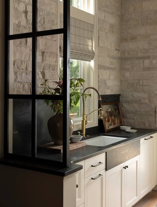 13. Industrial Charm Kitchen Divider - kitchen and living room divider ideas