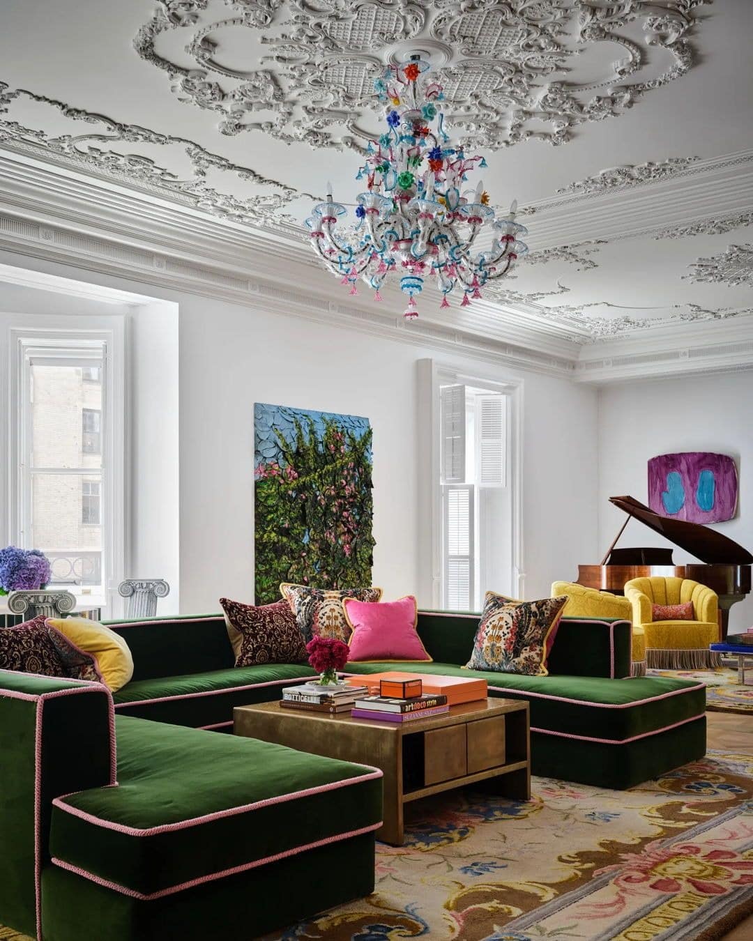 5. Eclectic Elegance with Artistic Flair - living room chandelier ideas