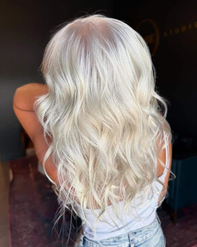 1. Icy Platinum Waves - Platinum Blonde Hair