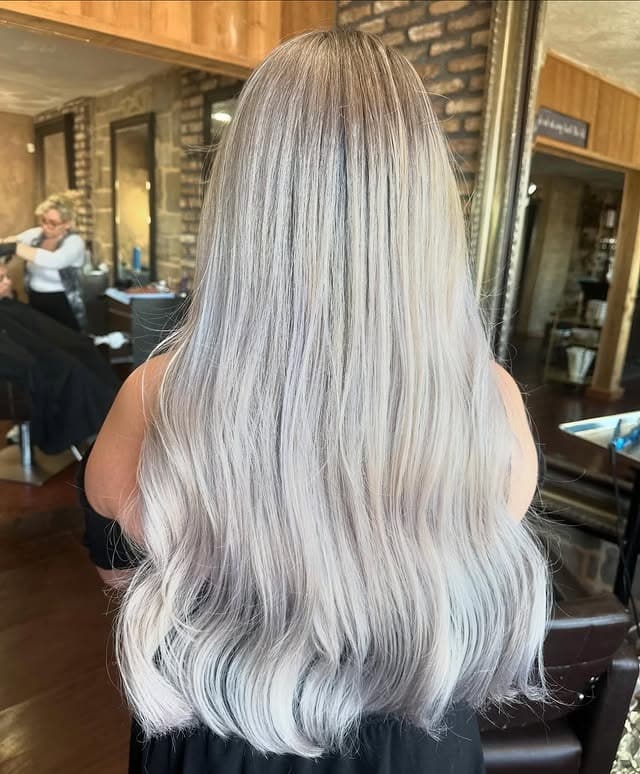 4. Ash-Infused Platinum Balayage - Platinum Blonde Hair