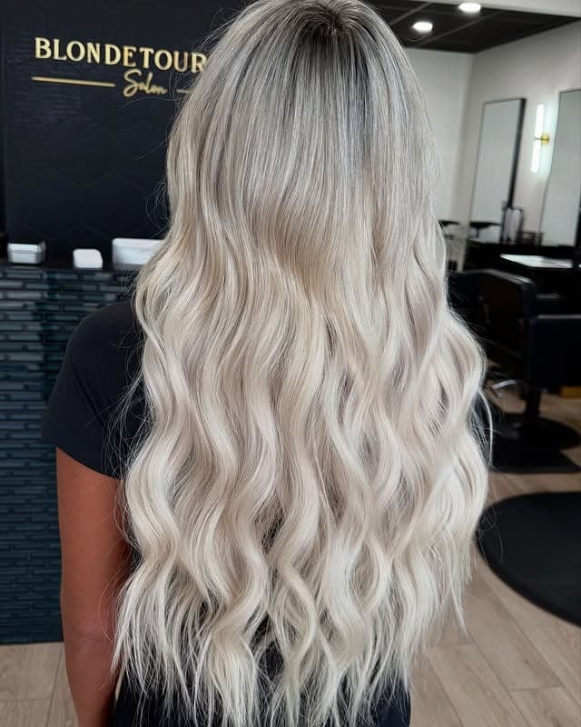 16. Root Melt Platinum Balayage - Platinum Blonde Hair