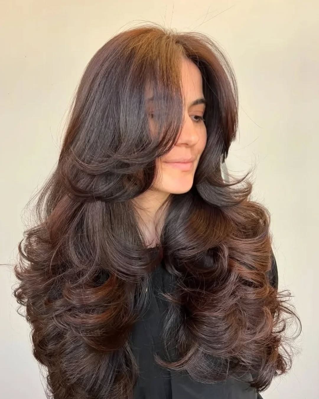 17. Rich Walnut Butterfly Haircut with Layered Movement - Butterfly Haircut for Women