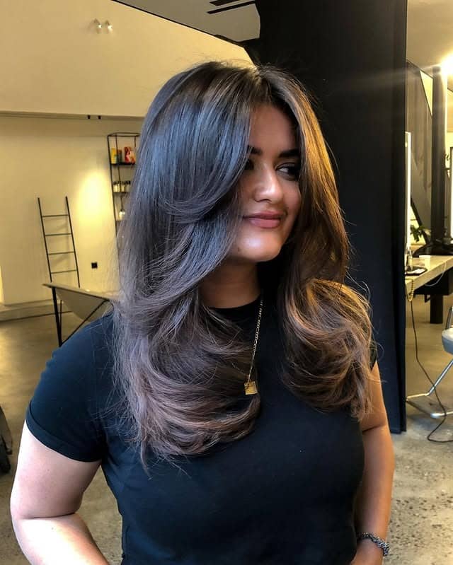 22. Butterfly Layers with Smoky Brunette Blend - Butterfly Haircut for Women