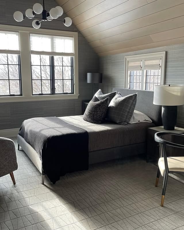 16. Warm Gray Texture with Soft Shadowed Lighting - grayscale bedroom ideas