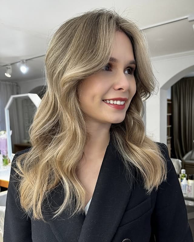 11. Sandy Beige Blonde with Soft Volume Waves - Sandy Blonde Hair Color