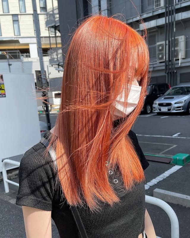 1. Sleek Straight Copper Orange Cut - Orange Hair Color