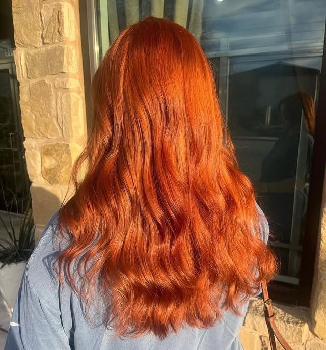 3. Soft Sunset Orange Waves - Orange Hair Color