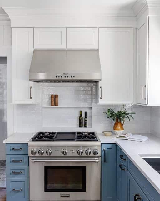 6. Sleek White Kitchen with Glossy Subway Tile - kitchen backsplash ideas