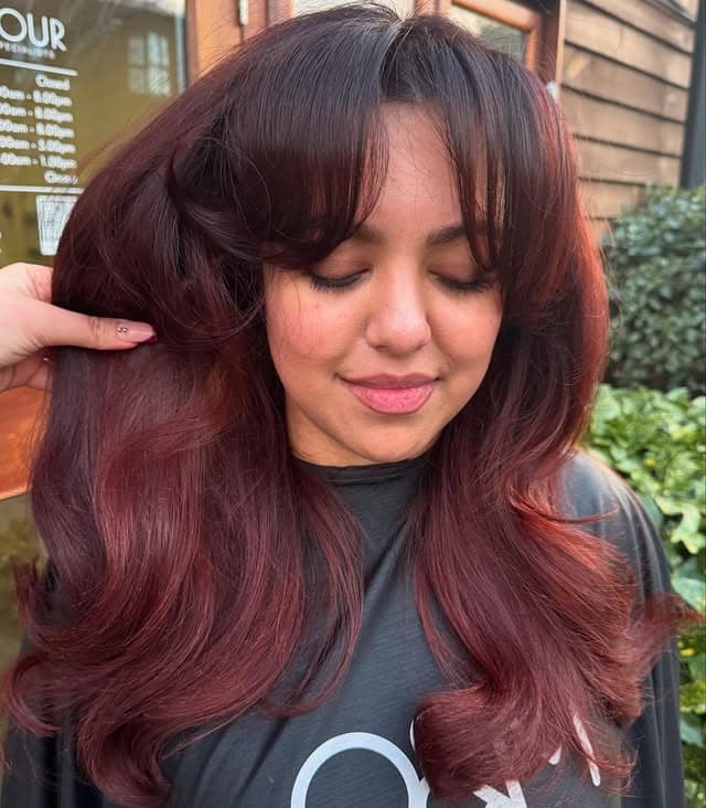 3. Soft Cherry Mahogany Blowout - Cherry Cola Hair Color