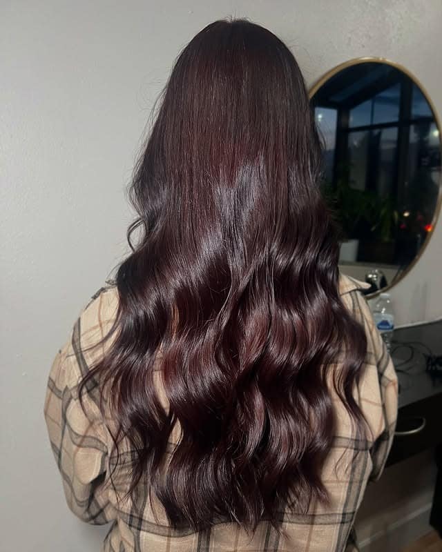 16. Deep Cherry Mocha Waves - Cherry Cola Hair Color