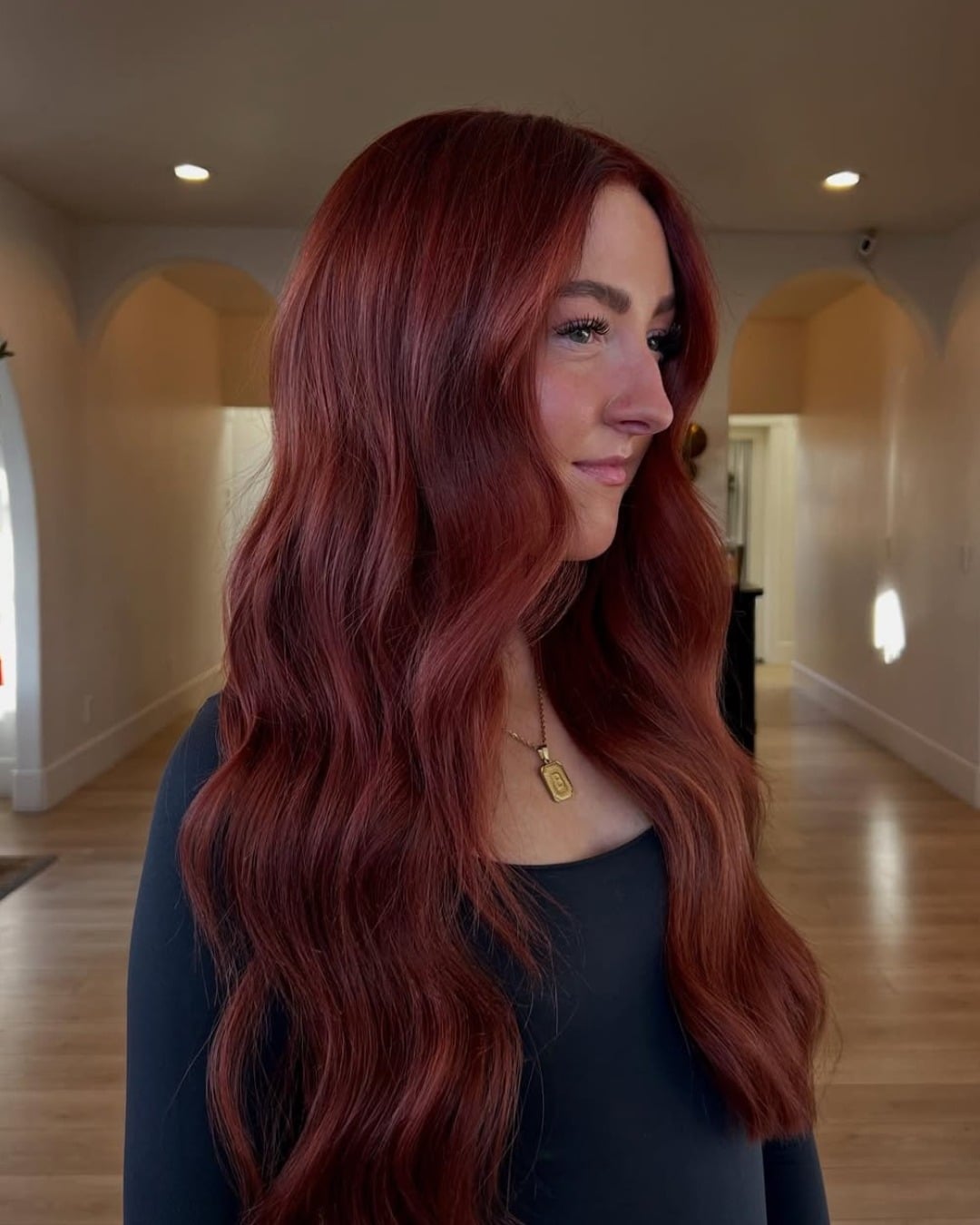 22. Spiced Cherry Cola Long Waves - Cherry Cola Hair Color