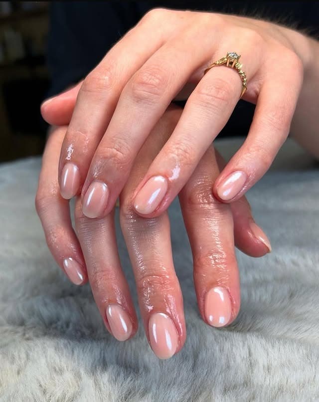 1. Soft Nude Shine Nails - subtle nail ideas