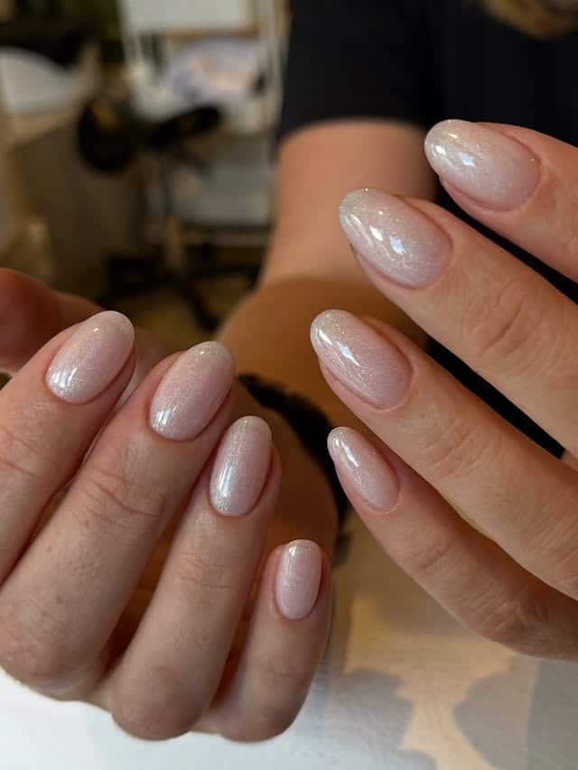 13. Pearl-Soft Sheer Nails with Satin Shine - subtle nail ideas