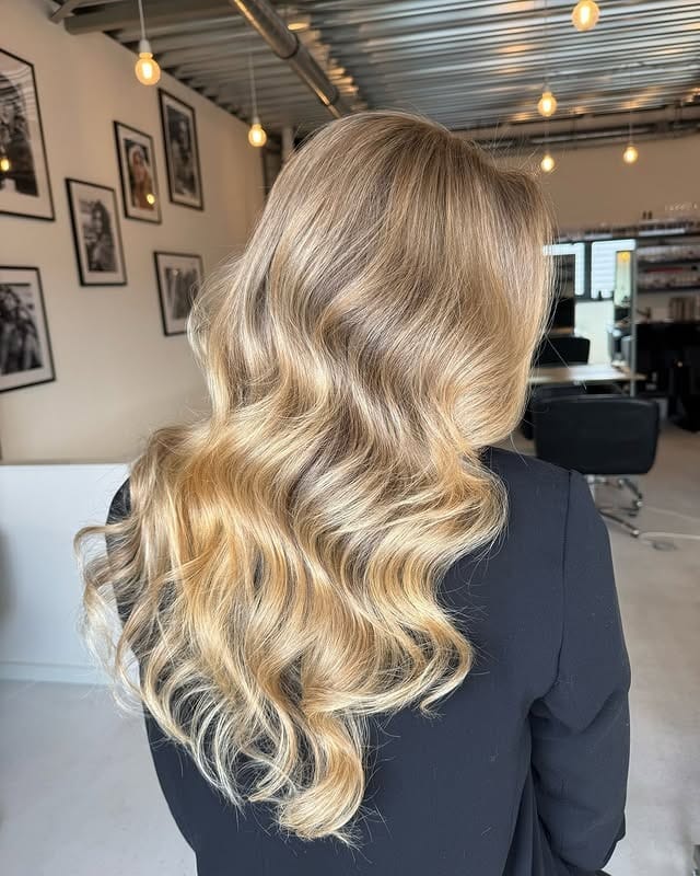 4. Golden Champagne Waves with Dimensional Depth - Old Money Hair