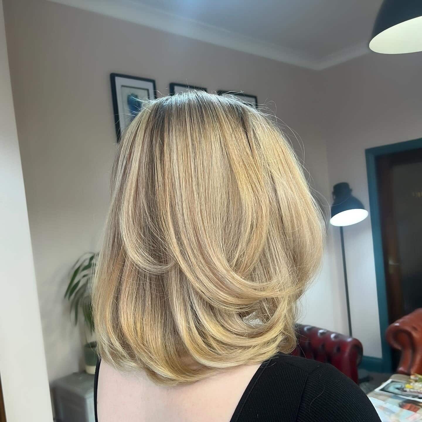 7. Honey Beige Blonde Lob with Airy Layering - Old Money Hair