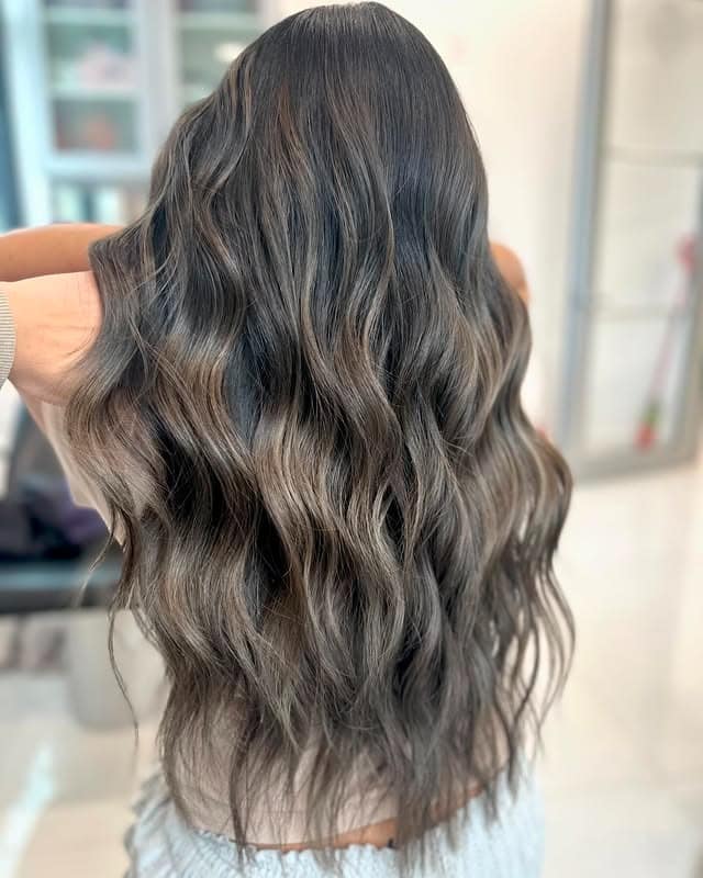 15. Rooted Espresso Mocha Waves with Silky Dimension - Old Money Hair