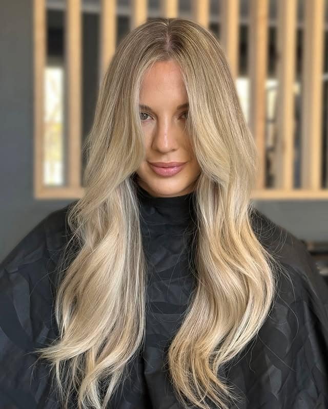 21. Soft Champagne Blonde Layers with Effortless Length - Old Money Hair