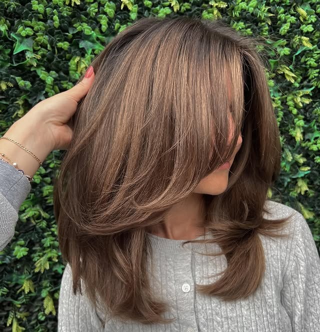 22. Rich Chestnut Layered Blowout with Seamless Face Framing - Old Money Hair