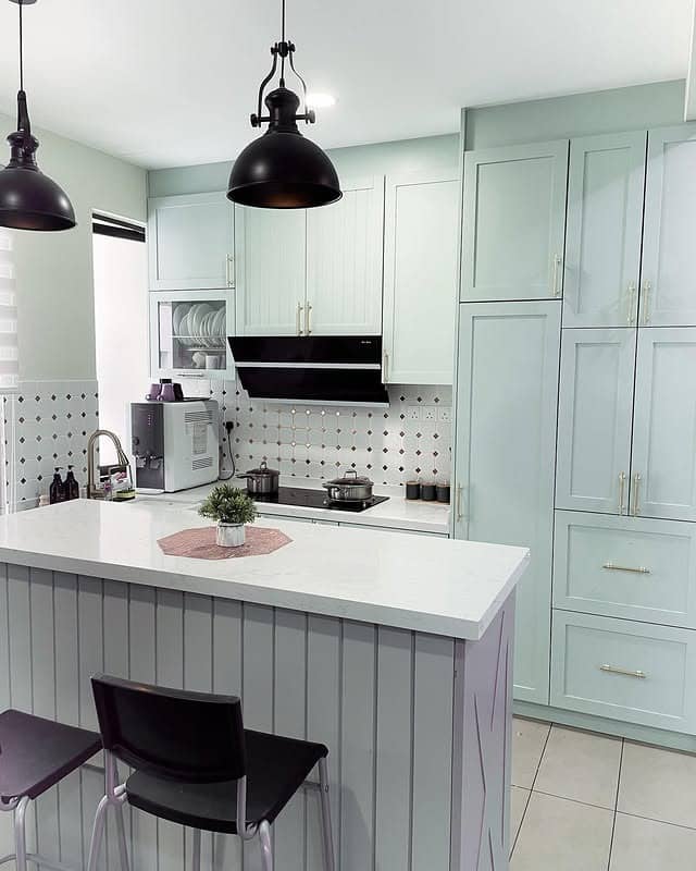 2. Mint Fresh Modern Cottage - kitchen cabinet paint ideas