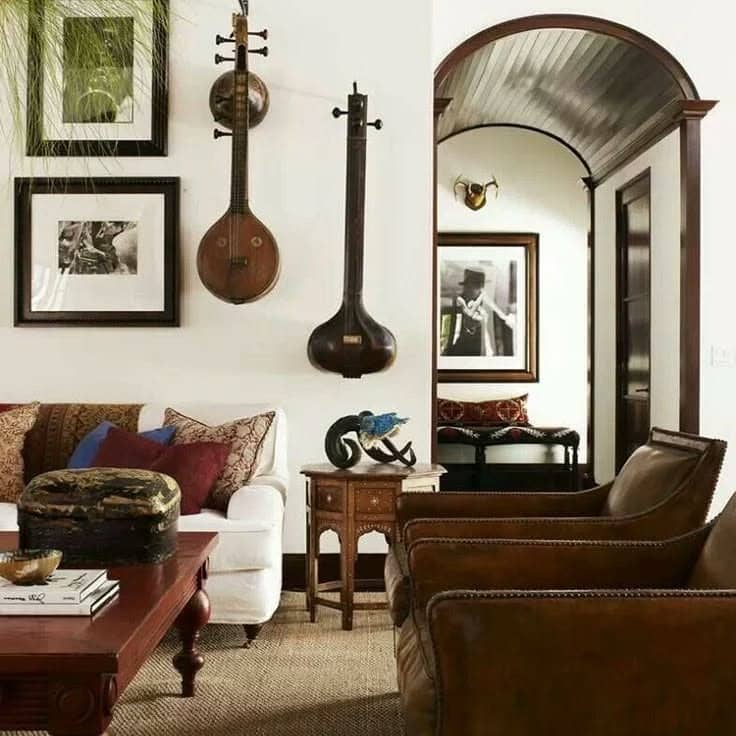 15. Cultural Living Room with Musical Décor - indian style living room ideas
