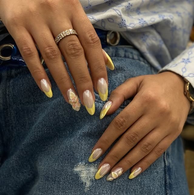 14. Lemon Zest French Shine - summertime nail ideas