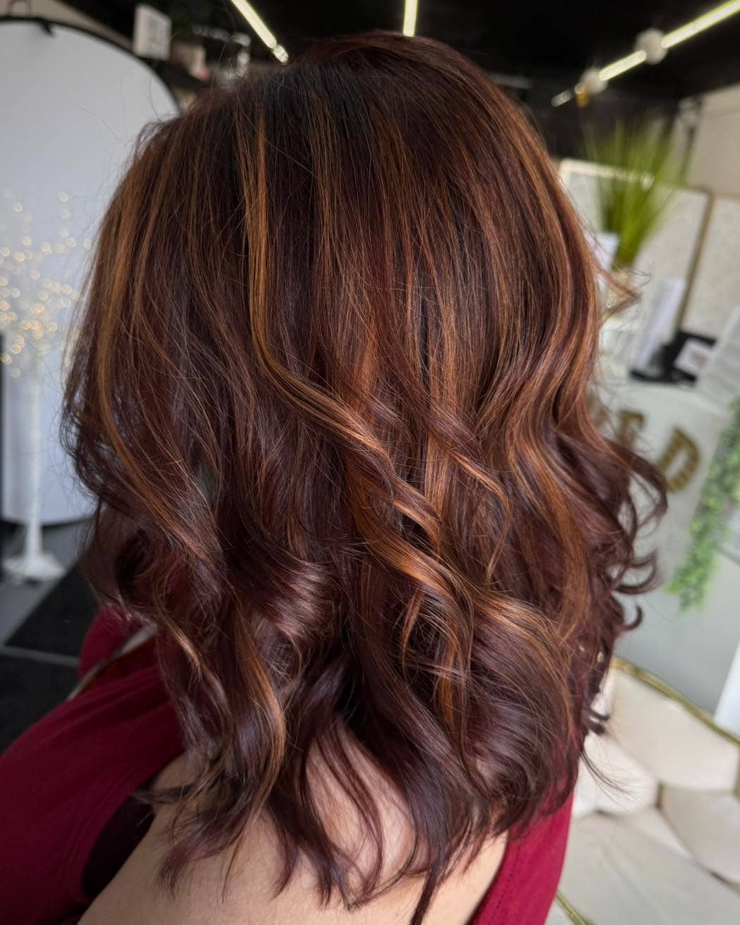 8. Straight Ash-Rose Ombre with Soft Fringe - Red Brown Hair with Highlights