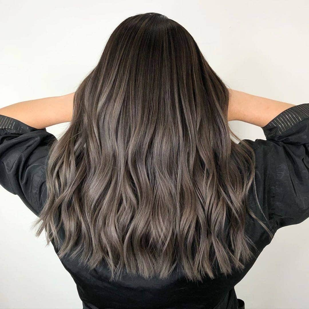 1. Soft Wavy Dark Ash Brown Layers - Dark Ash Brown Hair Color