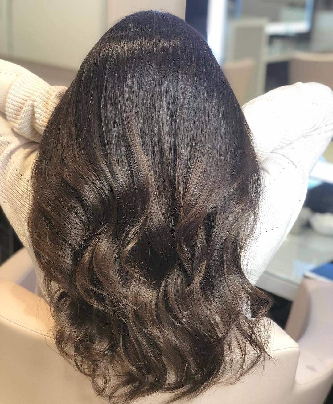 5. Dimensional Ash Brown Waves - Dark Ash Brown Hair Color