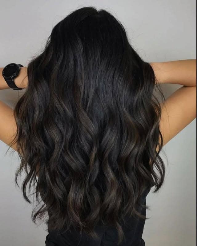 22. Shadowed Dark Ash Brown With Natural Texture Waves - Dark Ash Brown Hair Color