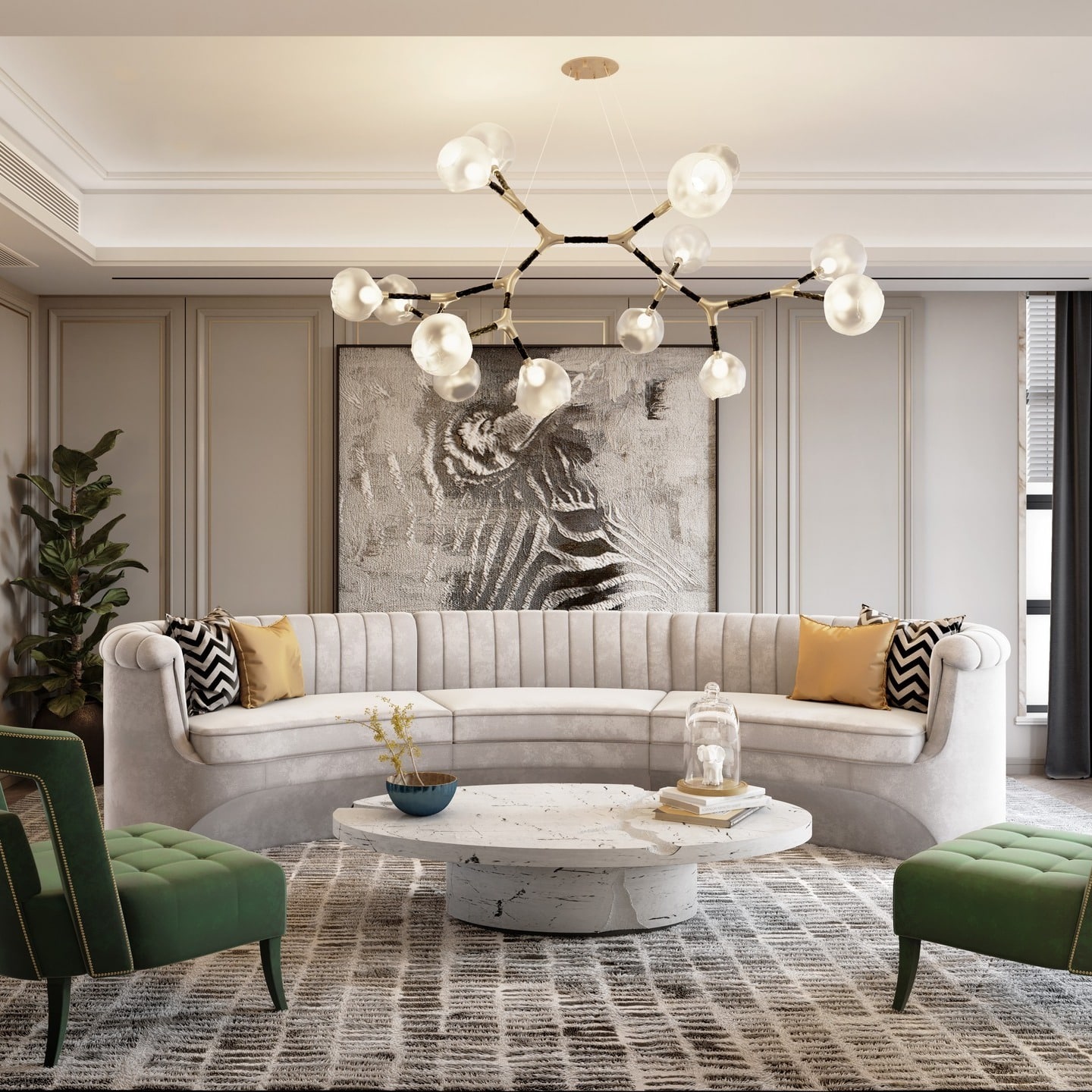 1. Sculpted Neutrals With Artistic Texture - living room sofa ideas