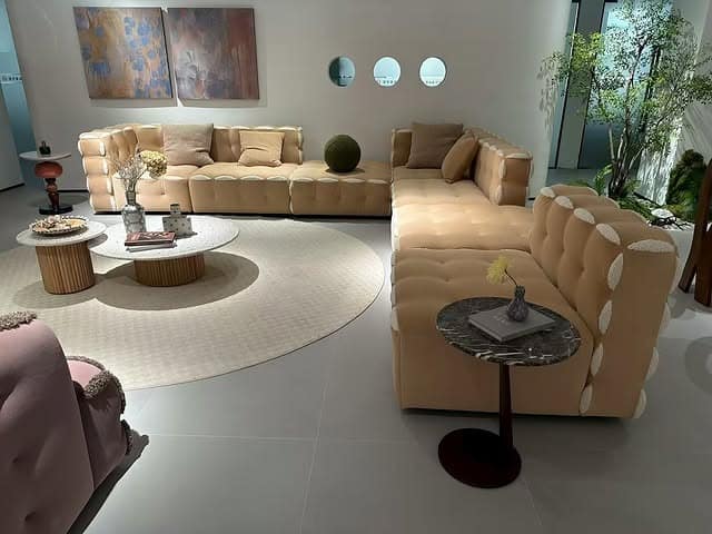 11. Soft Caramel Modular Comfort - living room sofa ideas