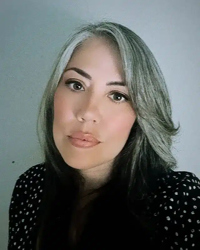 4. Silver-Slate Feathered Cut with Contoured Layers - Gray Hairstyles for Women