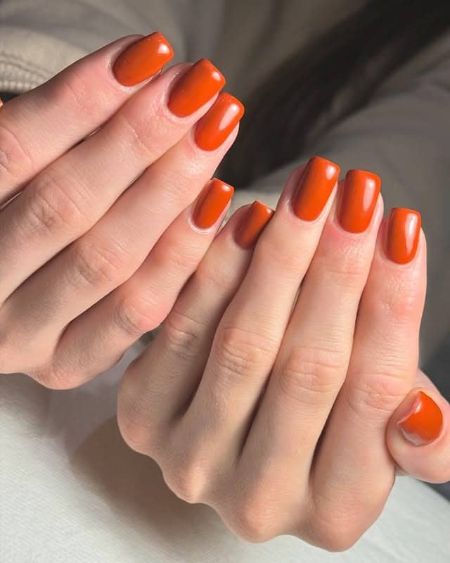 7. Warm Terracotta Gloss Nails - african nail ideas