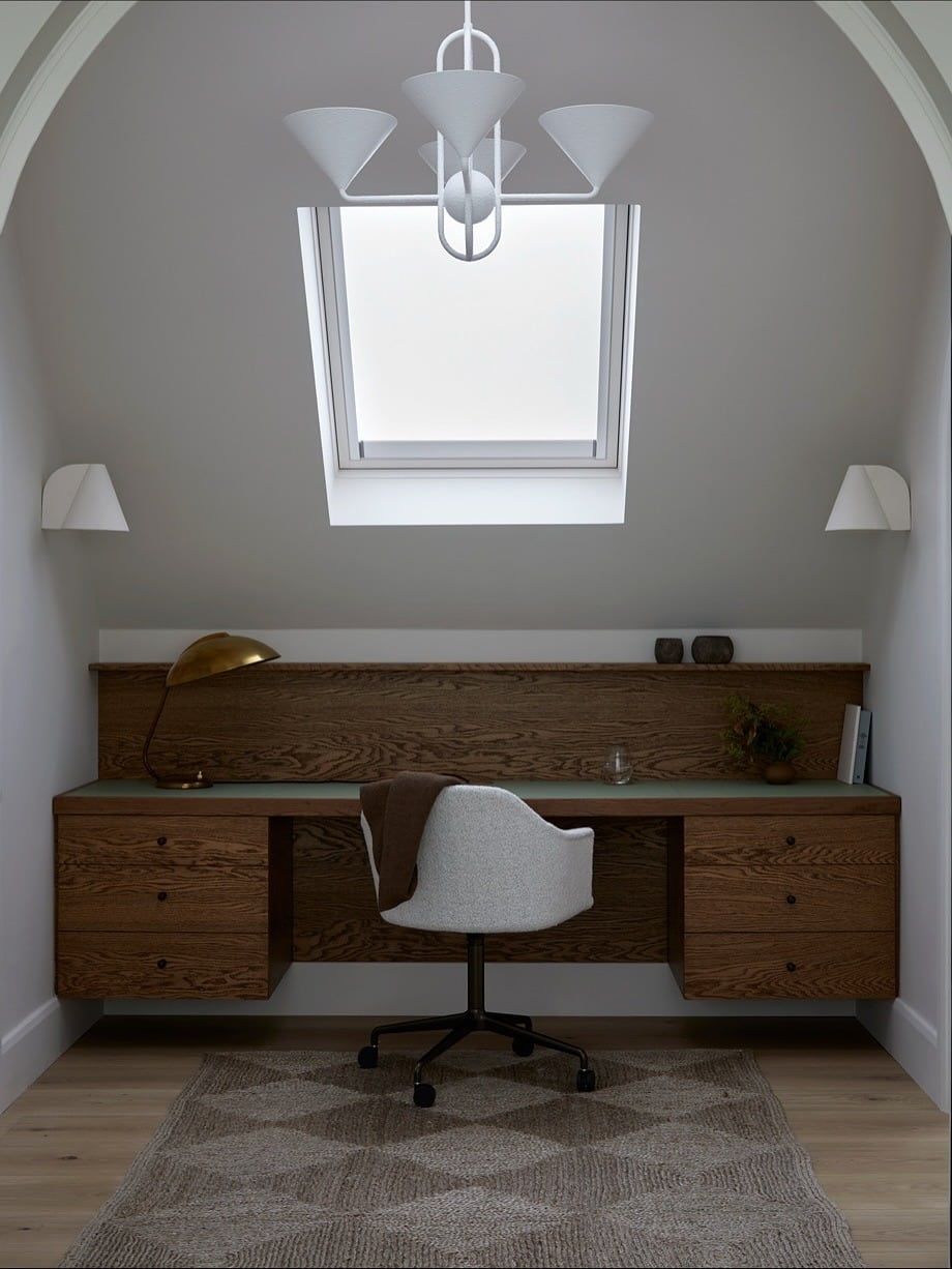 8. Cozy Loft Workspace With Warm Oak Finishes - home office ideas for women