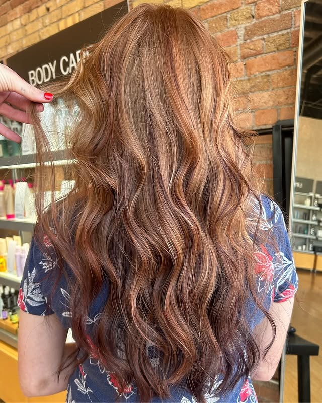 7. Honey-Copper Balayage Flow - Copper Hair with Highlights