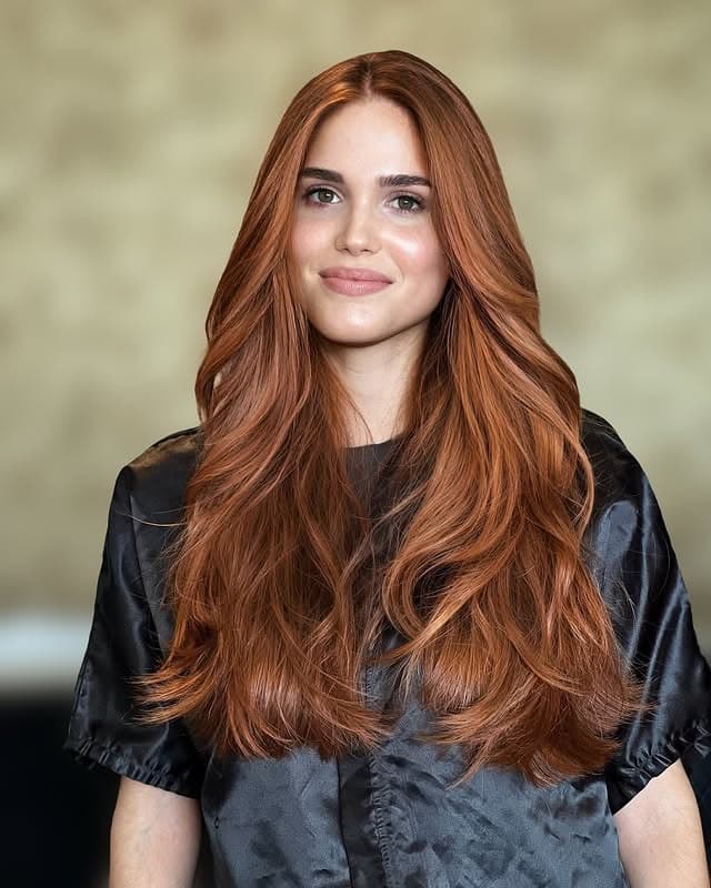 13. Classic Glossed Copper Lengths - Copper Hair with Highlights