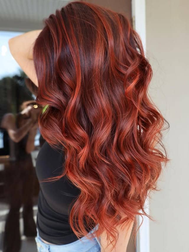 18. Vibrant Ember Copper Curls - Copper Hair with Highlights