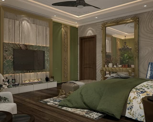 11. Olive and Marble Luxury Suite - royal bedroom ideas