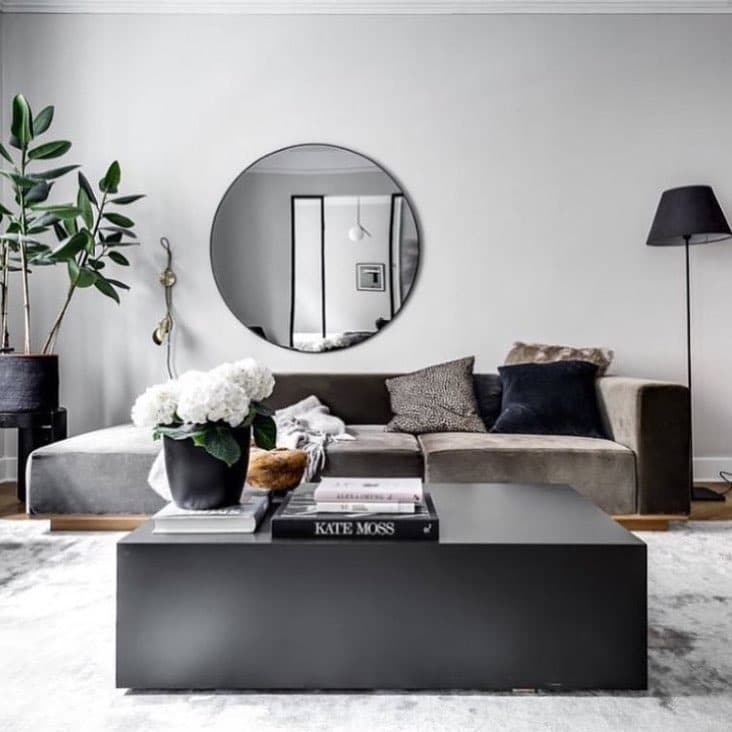 9. Bold Modern Living With Soft Neutrals - grey, black and white living room ideas