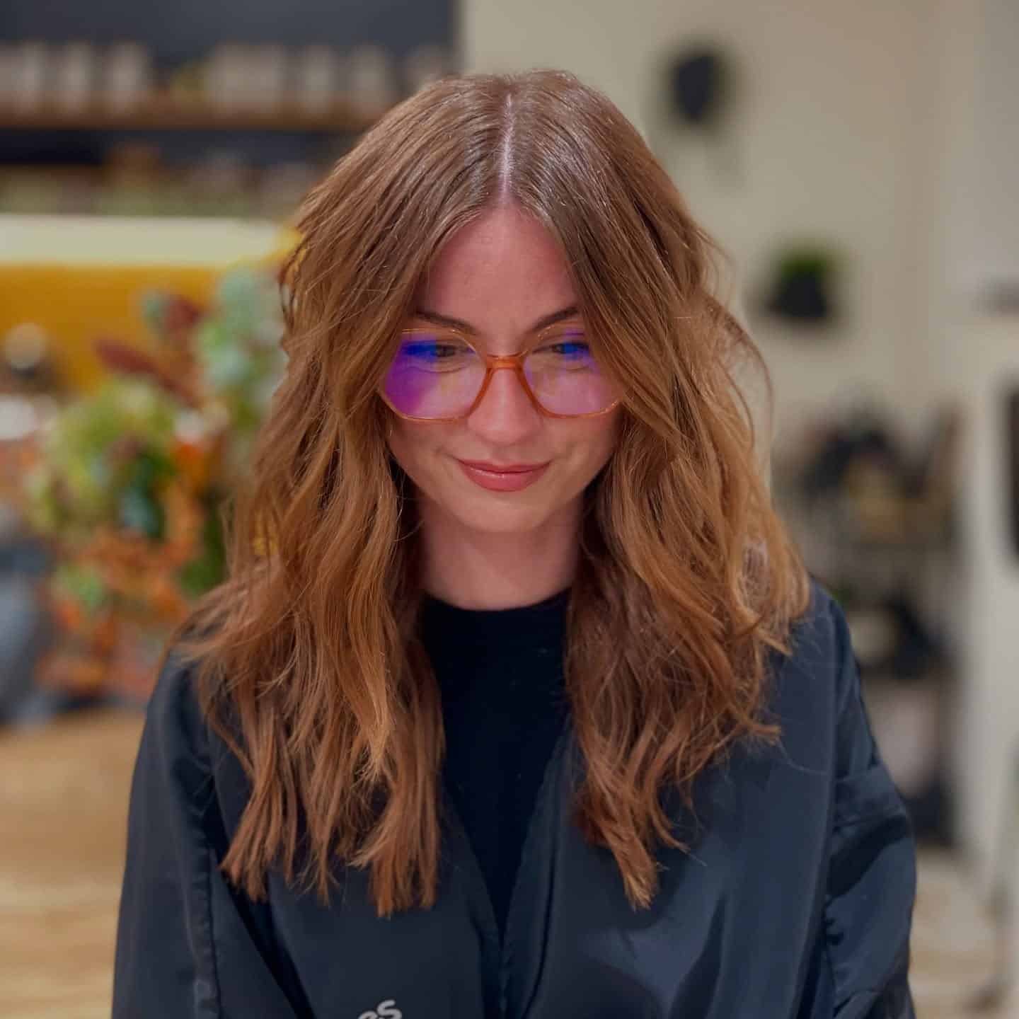 7. Dimensional Ash Brown Shag with Baby Bangs - Long Shag Hairstyles